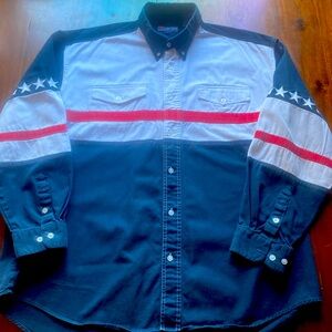 Vintage Roper American Flag button up size XL